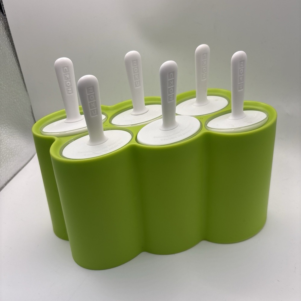 Zoku Classic Pop Molds 6 Piece Set Green Reusable Ice Pop Maker Summer Kid Snack
